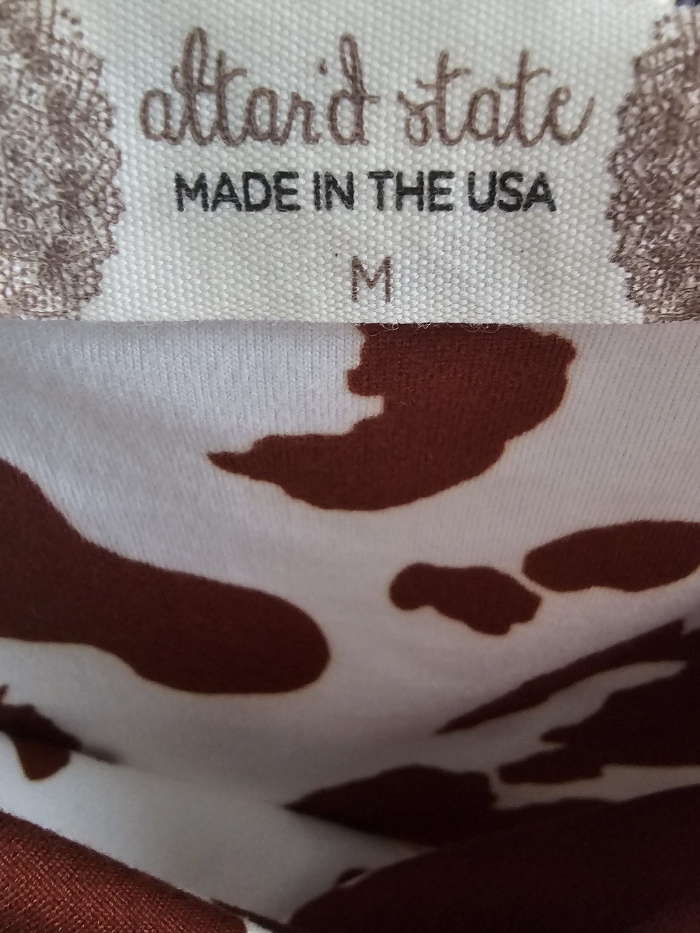 Altar'd State White & Brown Cow Spot Bodysuit - Picture 5 of 5